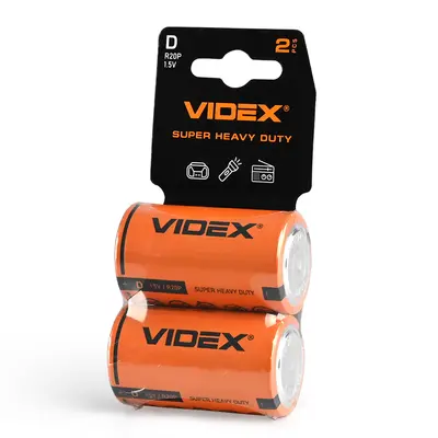 Солевой элемент Videx R20P/D 2 шт. SHRINK CARD