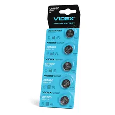 Батарейка литиевая Videx CR1620 5шт BLISTER CARD