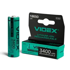 Аккумулятор Videx литий-ионный 18650 (без защиты) 3400mAh color box/1шт
