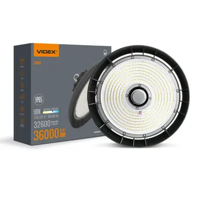 Светильник LED для больших высот Hi-Bay VIDEX 200W 5000K 36000лм Черный
