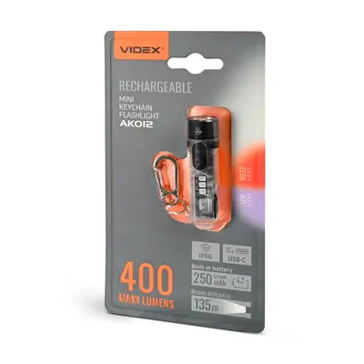 Портативный светодиодный мини-фонарик VIDEX VLF-AK012 400Lm 5000K