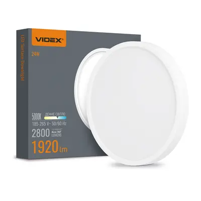 Круглый накладной светильник LED VIDEX 24W 5000K White