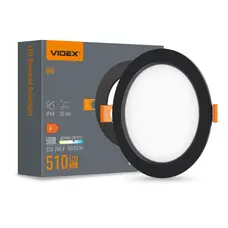 LED світильник Back вбудований круглий VIDEX 6W 5000K Black