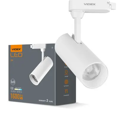 LED трековый светильник VIDEX 20W 4100K белый