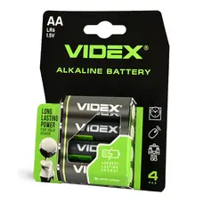 Батарейка щелочная Videx LR6/AA 4шт Blister Card