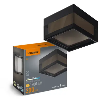 Квадратный LED-светильник IP65 VIDEX BHD02 9W 2400-3200-4300K Черный