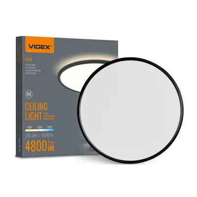 Светильник LED с декоративной подсветкой VIDEX DL5R 44W 3000K-4000K-5000K Черный