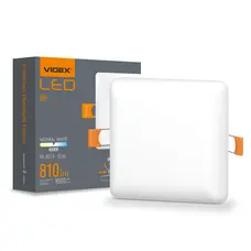 LED светильник безрамочный квадратный VIDEX VLE-DLFS-094 9W 4000K 220V