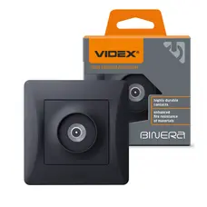 ТВ-розетка одинарная, телевизионная, черный графит VIDEX BINERA