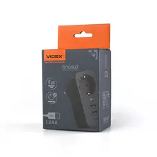 Сетевой адаптер VIDEX ONCORD с 1 портом 2.4A 2USB+USB-C Черный