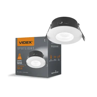 Светильник VIDEX под лампу GU10 встраиваемый Круглый Белый IP54 VL-SPF10R-W