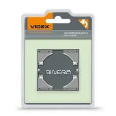 Рамка зелёное стекло одинарная горизонтальная VIDEX BINERA
