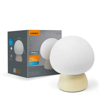 LED лампа настiльна з акумулятором VIDEX VL-TF26BG 4W 3000-6500K+RGB Beige