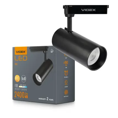 LED трековый светильник VIDEX 30W 60° 4100K черный