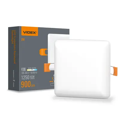 Светильник LED безрамочный квадратный VIDEX 9W 4100K