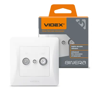 Розетка TV+SAT концевая белая VIDEX BINERA