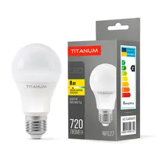 Светодиодная лампа TITANUM A60 8W E27 3000K