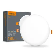LED світильник безрамковий круглий VIDEX 15W 4100K