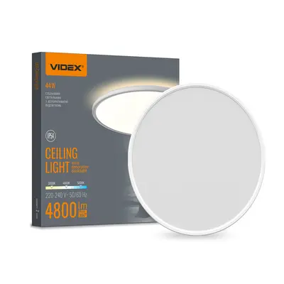 Светильник LED с декоративной подсветкой VIDEX DL5R 44W 3000K-4000K-5000K Белый