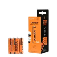 Солевой элемент Videx R03P/AAA, 4 шт., SHRINK