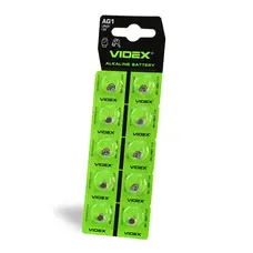 Батарейка часовая Videx AG 1/LR621 BLISTER CARD 10 шт