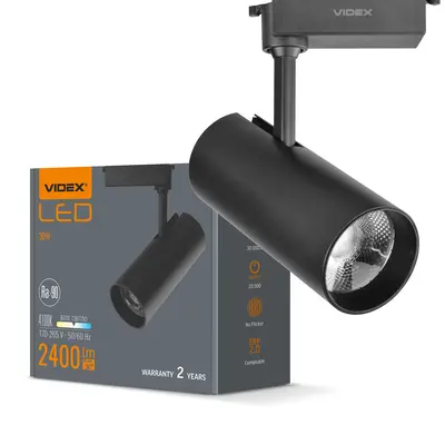 LED трековый светильник VIDEX 30W 4100K черный