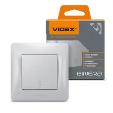 Одноклавишный проходной выключатель серебристый шелк VIDEX BINERA