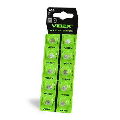 Батарейка часовая Videx AG 3/LR41 BLISTER CARD 10 шт