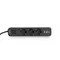 Сетевой удлинитель VIDEX ONCORD с 3 розетками 3 м (3x1.5 мм) 2.4 А 2 USB+USB-C с кнопкой, черный