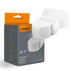 Датчик движения и освещённости VIDEX VL-SPW15W 220V 1200W IP65 инфракрасный белый