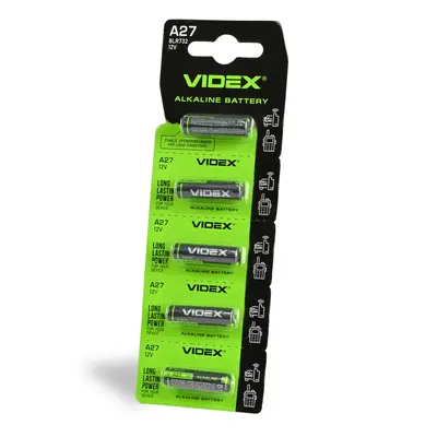 Батарейка щелочная Videx А27 5шт BLISTER CARD