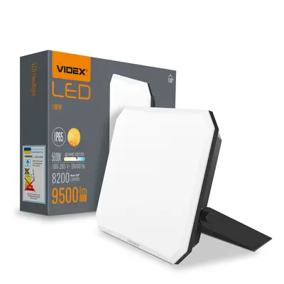 Светодиодный прожектор VIDEX F3 100W 5000K 220V Черный (VLE-F3-1005B)