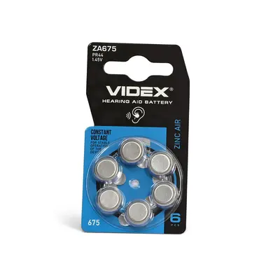 Батарейка повітряно цинкова Videx ZA675 (PR44) BLISTER 6