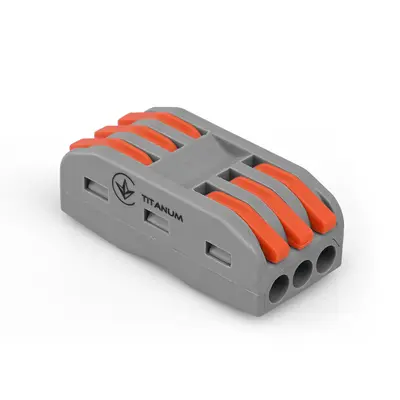 Клеммник быстрого монтажа 3+3п серый PA (TF-KNG-223) TITANUM