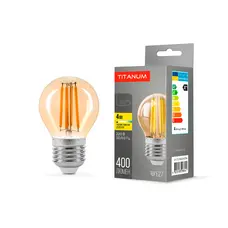 LED лампа TITANUM Filament G45 4W E27 2200K бронза