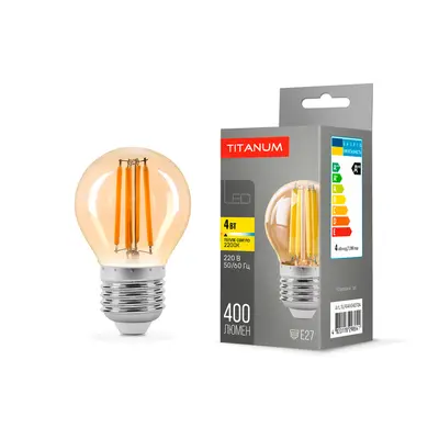 LED лампа TITANUM Filament G45 4W E27 2200K бронза