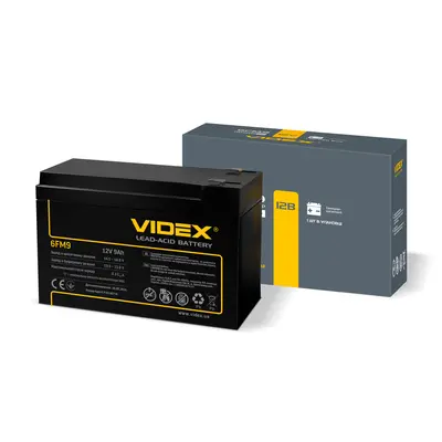 Аккумулятор свинцово-кислотный Videx 6FM9 12V/9Ah color box 1