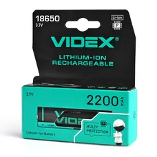 Аккумулятор Videx литий-ионный 18650-P (защита) 2200mAh color box/1шт