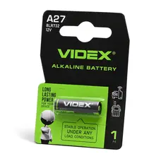 Батарейка щелочная Videx А27 1шт BLISTER CARD