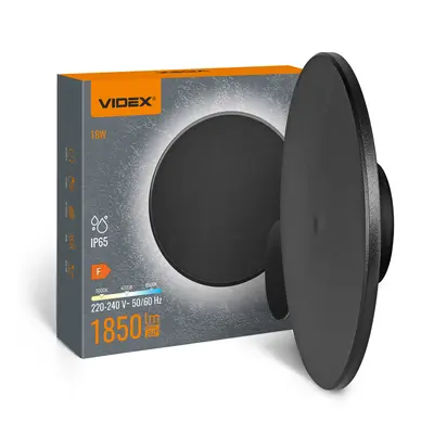 LED світильник настінний IP65 VIDEX WL03 18W 3000K-4000K-6500K Black