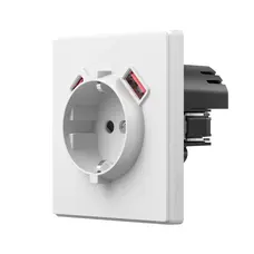 Розетка одинарна із заземленням USB-A+C 20W біла матова VIDEX NOTA (VF-NT-SK1GUC-WH)