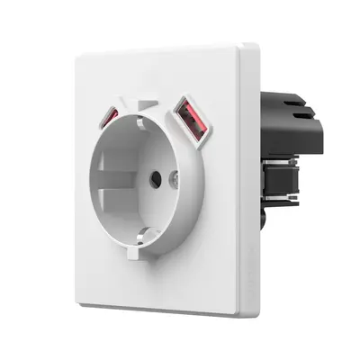 Розетка одинарна із заземленням USB-A+C 20W біла матова VIDEX NOTA (VF-NT-SK1GUC-WH)