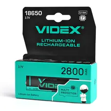 Аккумулятор Videx литий-ионный 18650-P (защита) 2800mAh color box/1шт