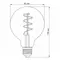 LED лампа VIDEX Filament G95FGD 4W E27 2100K дімерна графіт