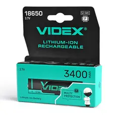 Аккумулятор Videx литий-ионный 18650-P (защита) 3400mAh color box/1шт