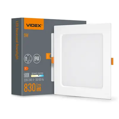 Светильник LED Back встраиваемый квадратный VIDEX 9W 5000K