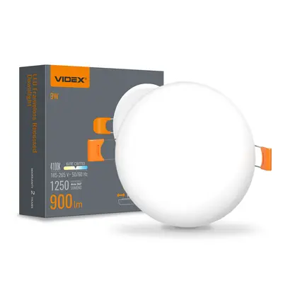 Светильник LED безрамочный круглый VIDEX 9W 4100K