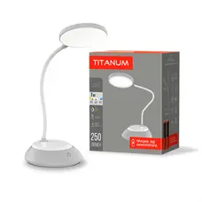 Настольная LED-лампа с аккумулятором TITANUM TLTF-022G 7W 3000-6500K USB, серая