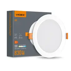 LED світильник Back вбудований круглий VIDEX 9W 5000K