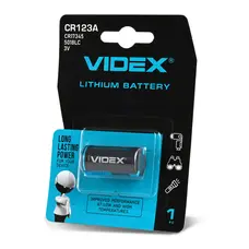 Батарейка литиевая Videx CR123A 1шт BLISTER CARD